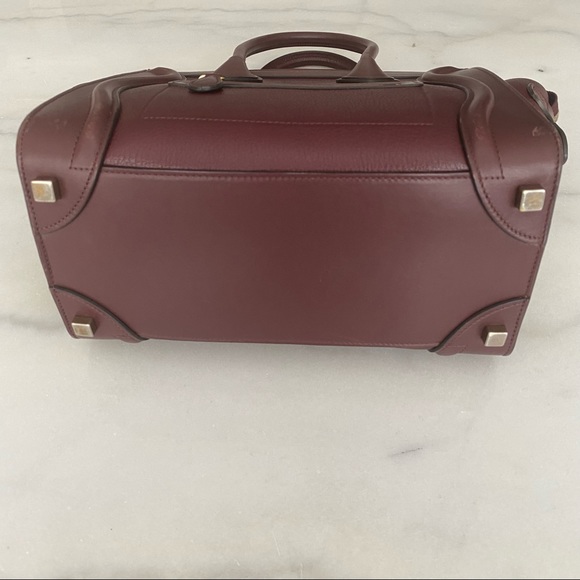 Celine Micro Luggage Handbag Calfskin Burgundy - Picture 4 of 15